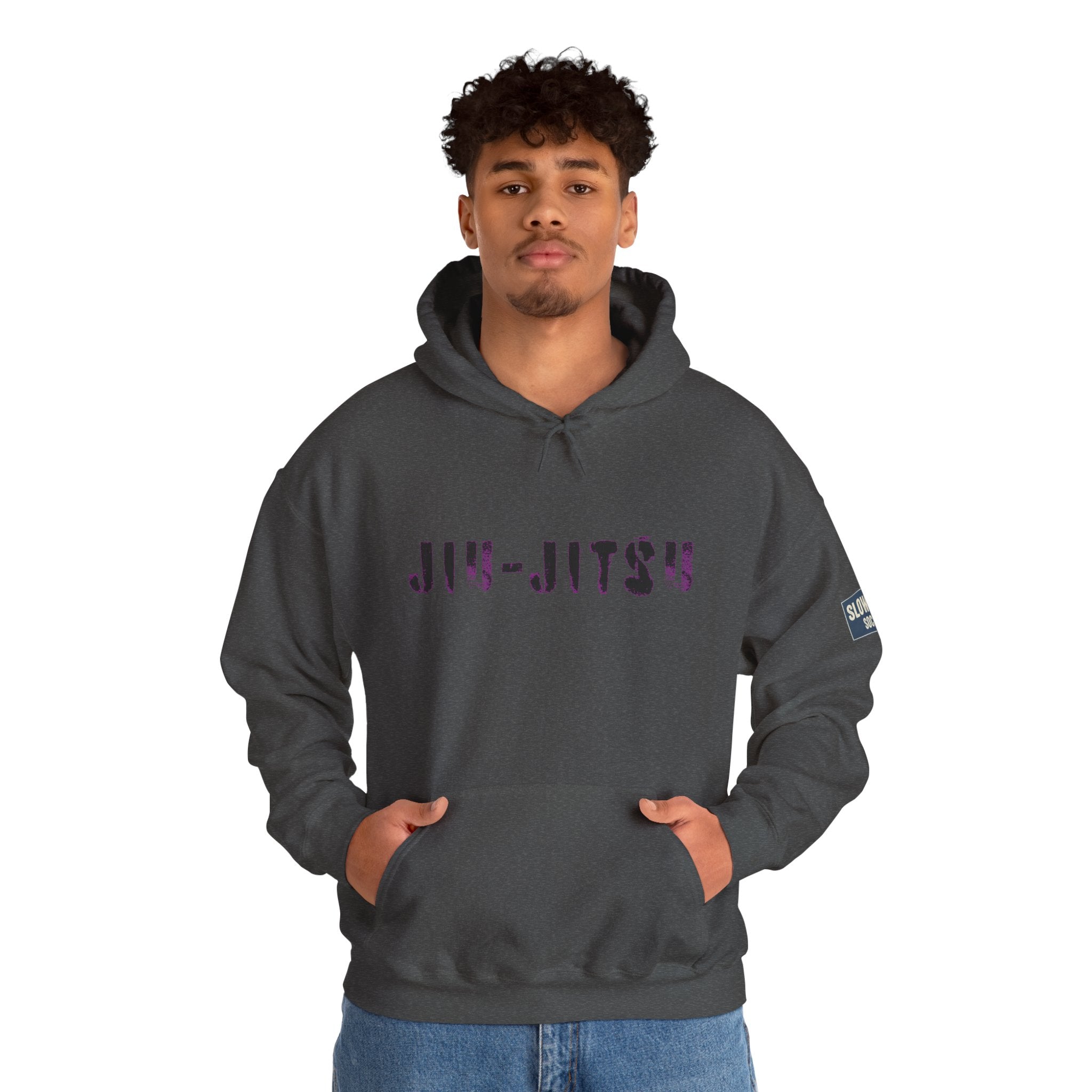Jiu-Jitsu Purple Belt Hoodie – Minimal Stencil Martial Arts Pullover