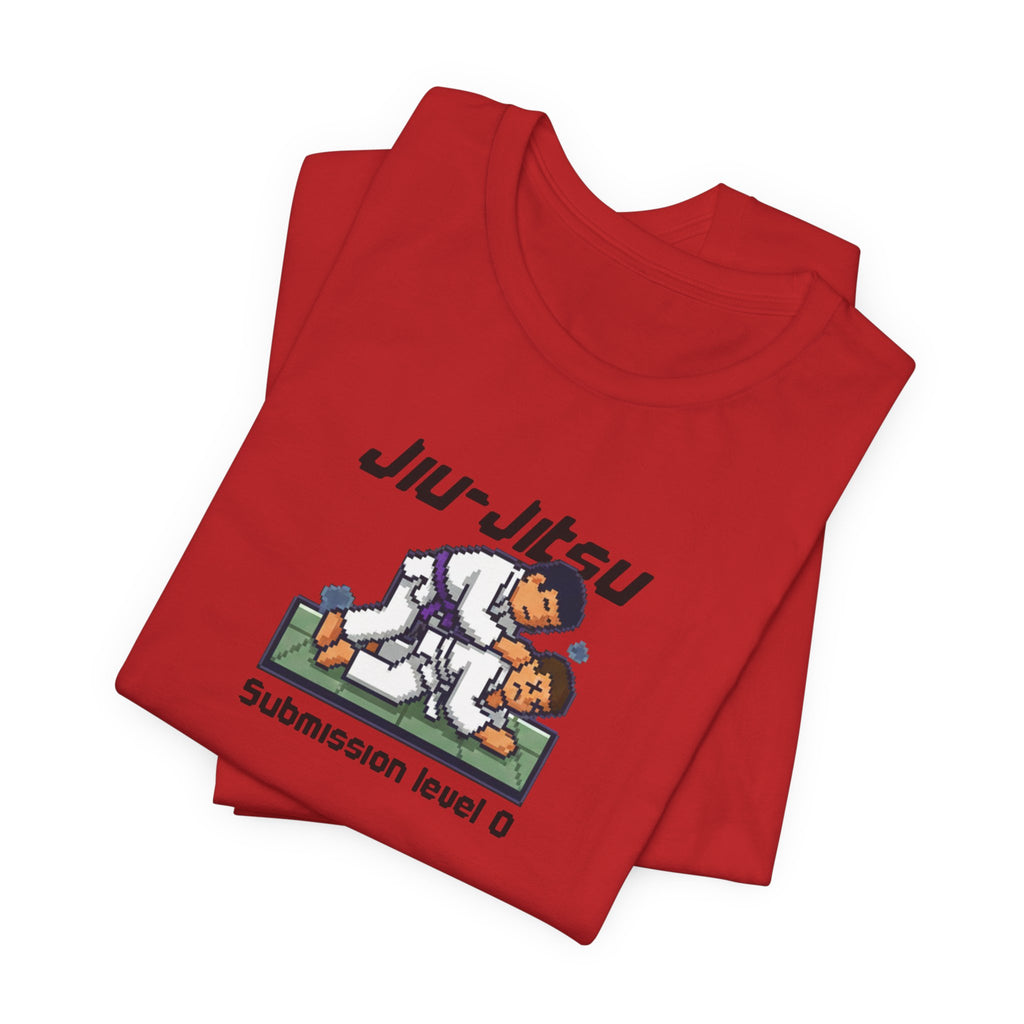 Jiu-Jitsu T-Shirt — "Submission Level 0" 8Bit Gaming Humor Tee