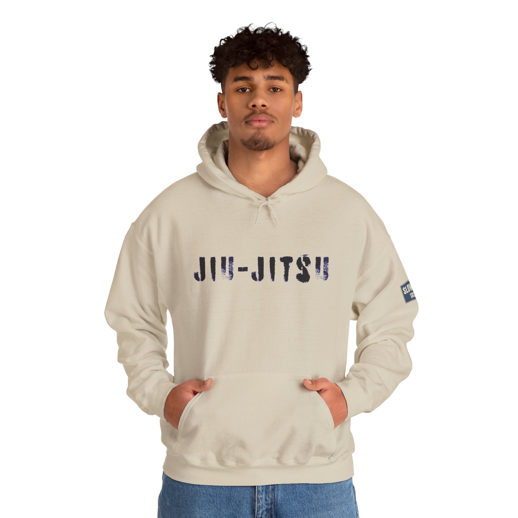Jiu-Jitsu Blue Belt Hoodie – Minimal Stencil Martial Arts Sweatshirt