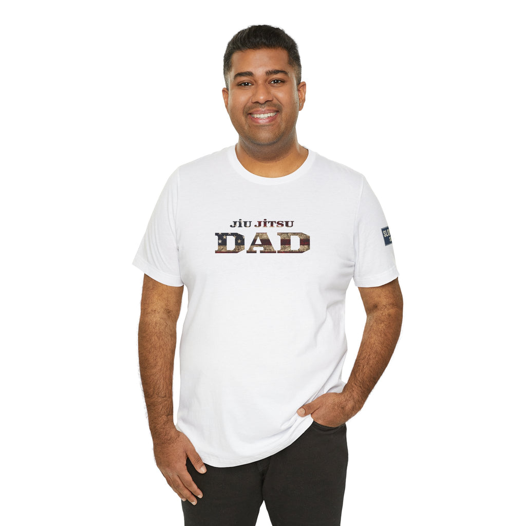 Jiu Jitsu Dad T-Shirt — American Flag Martial Arts Tee for Fathers